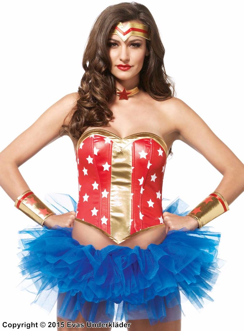 Wonder Woman, maskerad-bustier med stjärnor